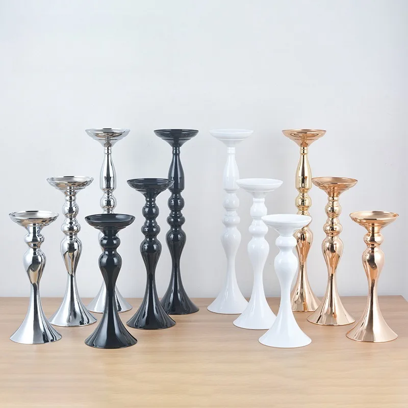 1/3pcs European Style Metal Candle Holder Flower Vase Elegant Table Centerpiece Floral Display Rack Road Lead Wedding Decoration