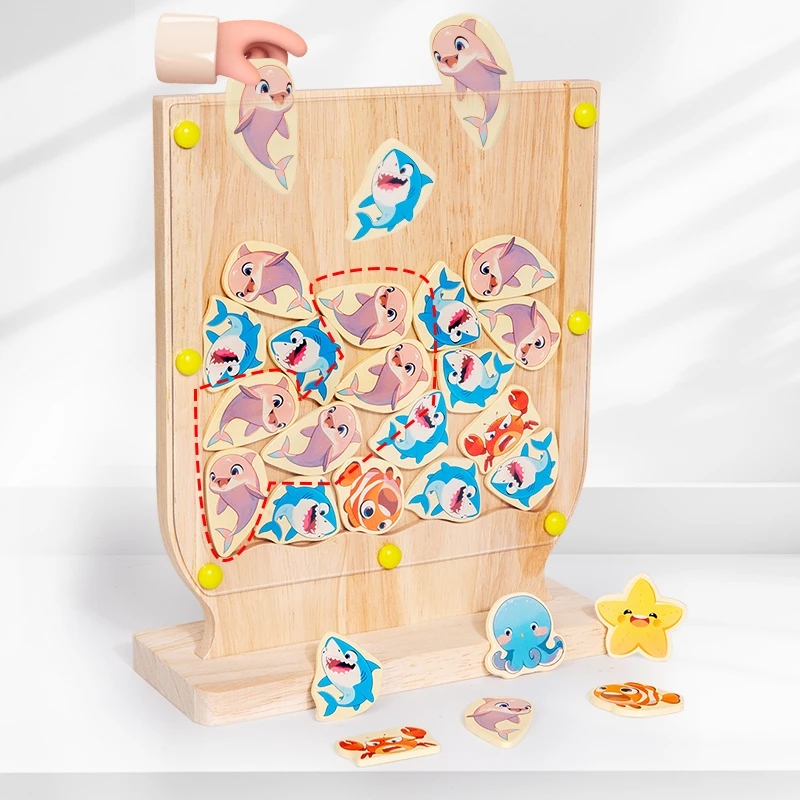 

Fun Fish Arena Battle Creative Toy Kid Animals Shape Puzzles Table Game Marine life Stacked Thinking Challenge intellectual Game
