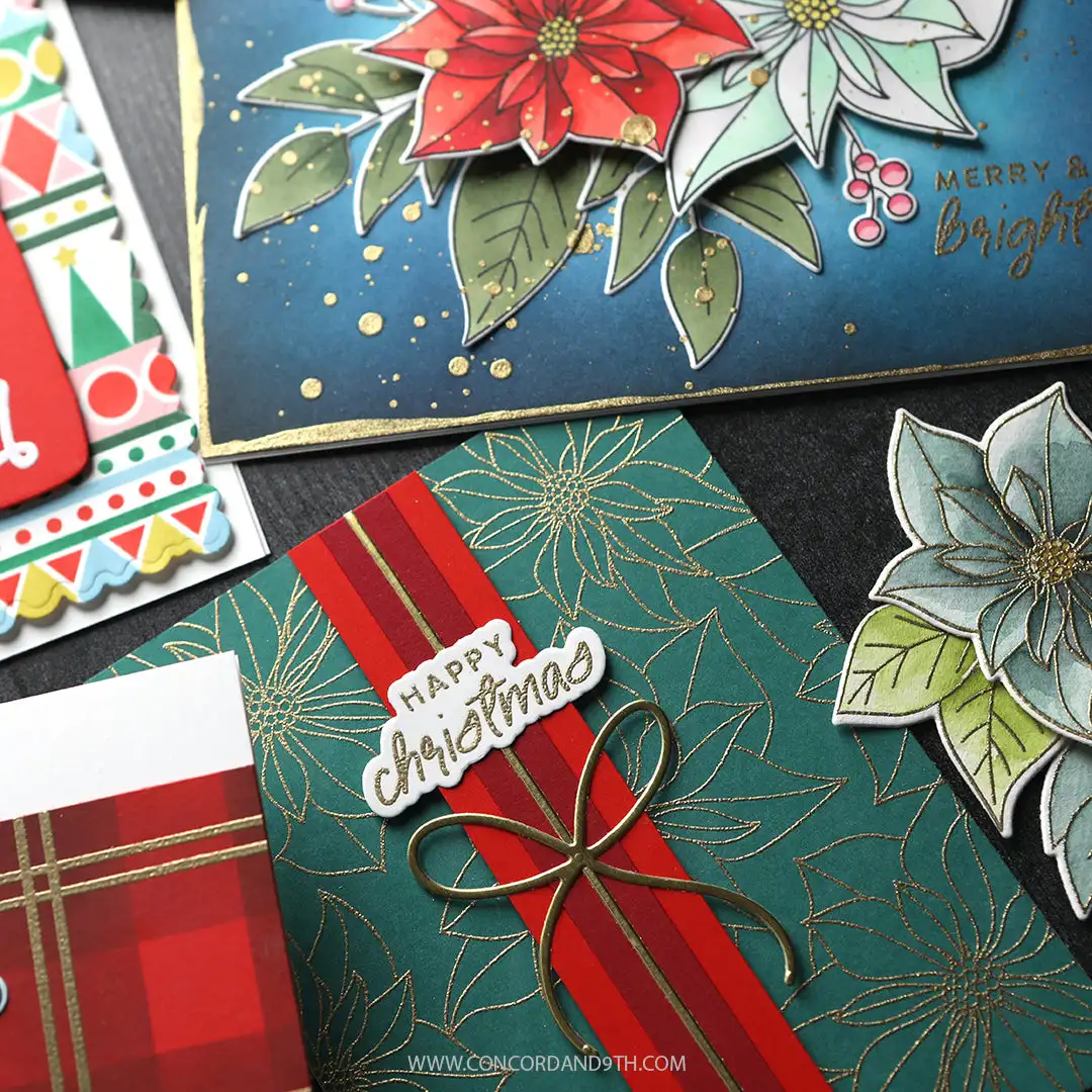 2024 Nuovo Natale Poinsettias Timbri trasparenti Fustelle in metallo Scrapbook fai da te Crea carta regalo Modello artigianale Forniture Decorazione