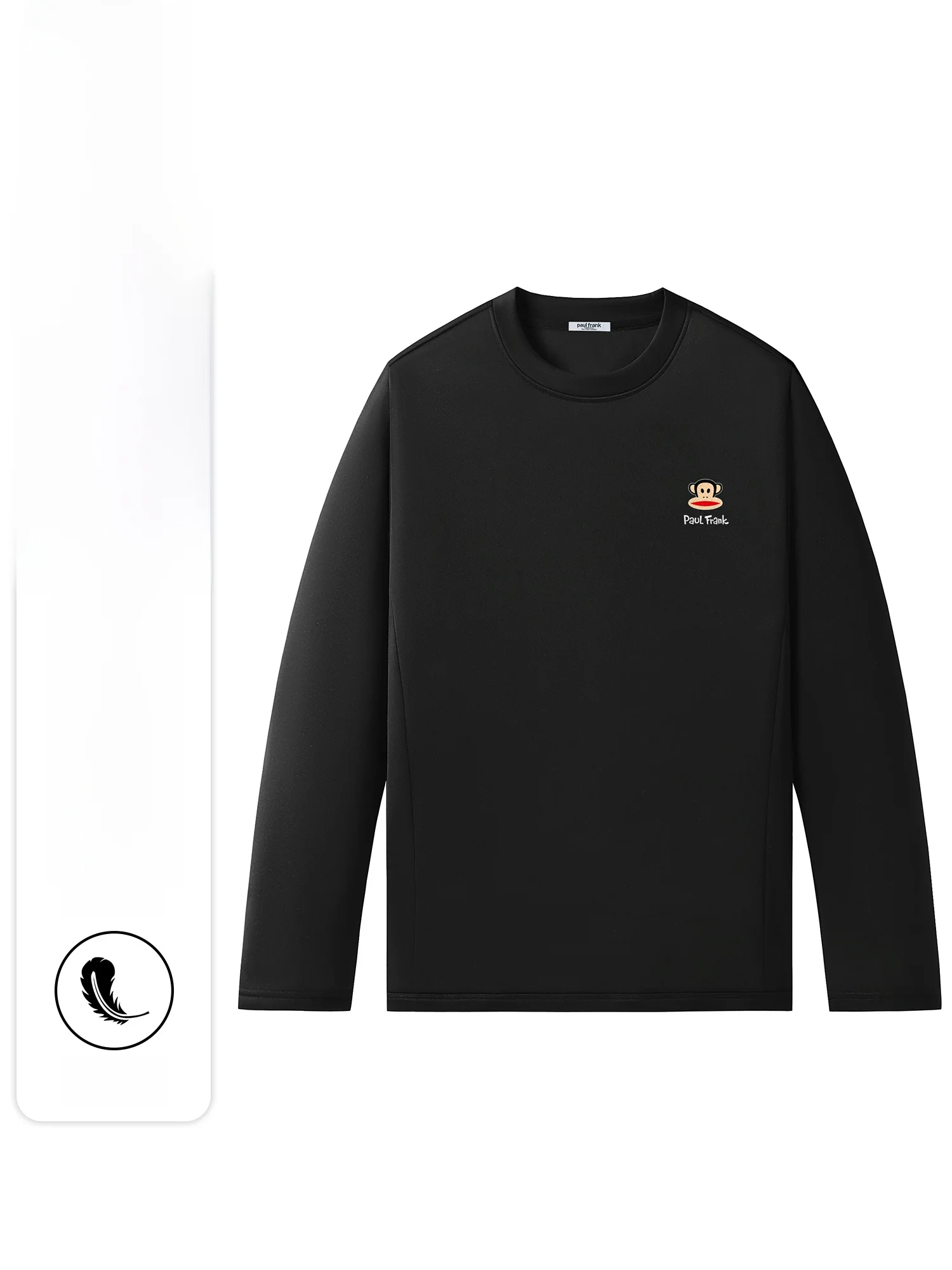 

PaulFrank Winter Warm Long Sve T-irt Men's round Ne Goose down Inner Wear Base irt Casual Sle Polyester Fiber