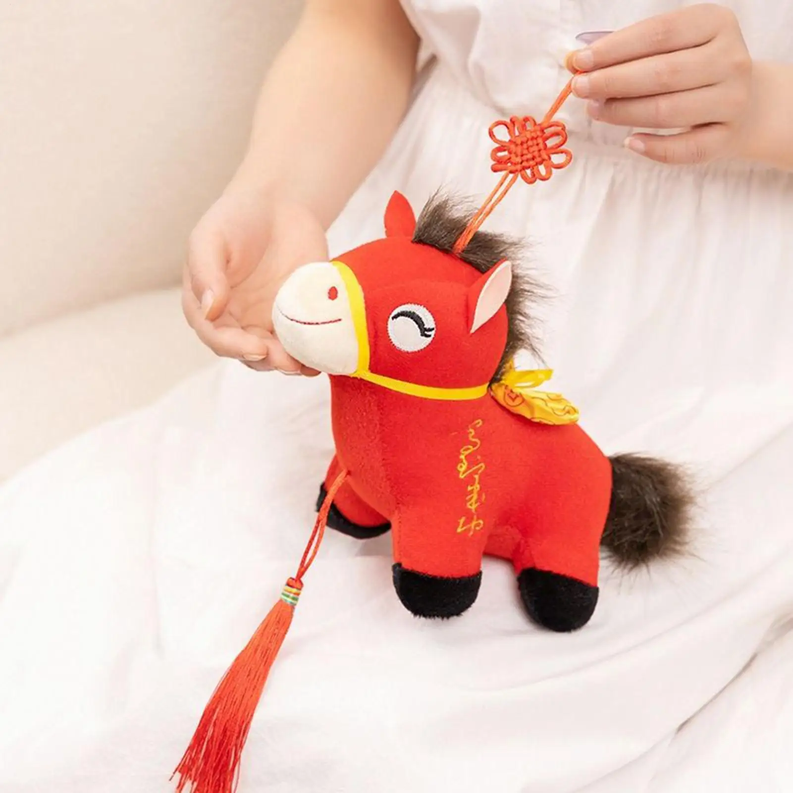 Stuffed Horse Plush Toy Mascot Collection Horse Stuffed 9.8Inch Toy Soft For Travel Souvenir Decor For Room Accessory For Girl