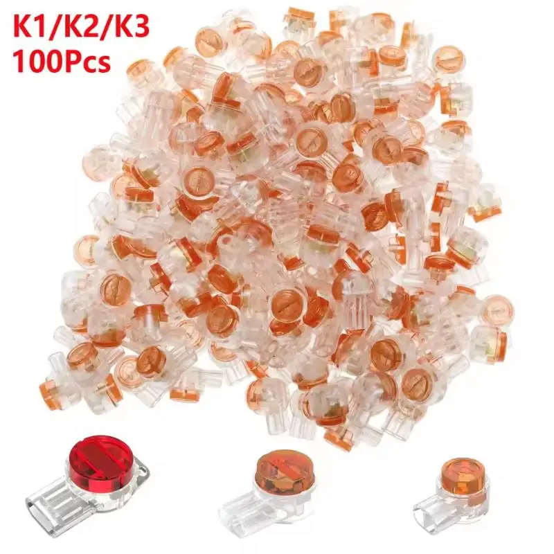 100Pcs K1 K2 K3 Crimp Terminal Easy to Use RJ45 Ethernet Cable Telephone Connector for Office Network Maintenance