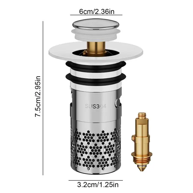 Waschbecken-Abflussfilter, Bounce Core, Duschsieb, Anti-Verstopfung, Abflussfilter, geruchshemmend, Waschbecken, Waschbecken-Stopper für Badezimmer