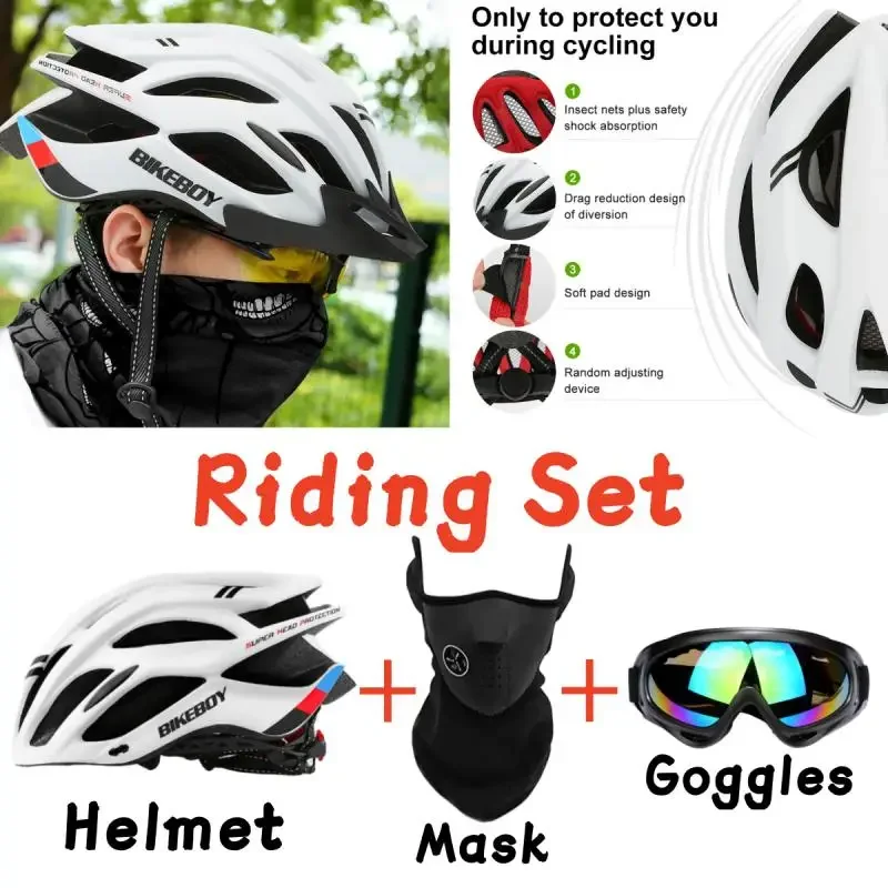 1 Set Road Bike Helmet Professional Competition MTB Bicycle Helmets For Men Ultralight Cycling Helmet Riding Capacete Ciclismo