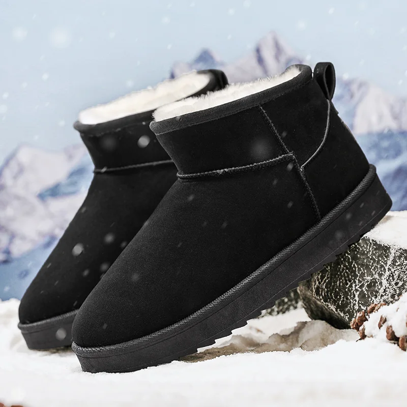 

Новые зимние зимние ботинки, уличная замшевая противоскользящая обувь, мужские повседневные теплые меховые ботинки, удобная хлопковая обувь для пожилых людей, Zapatos Hombre