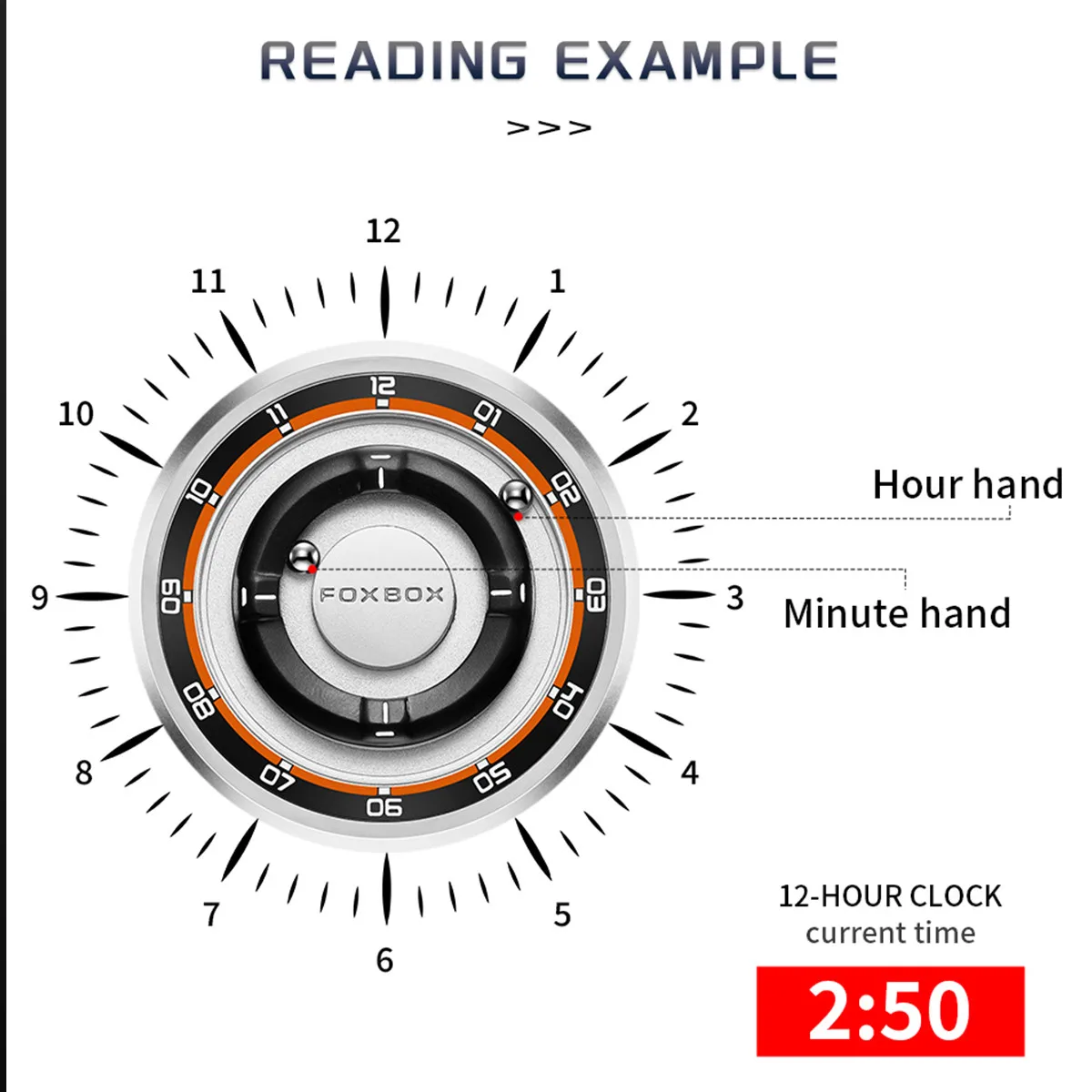 Picture 7: FOXBOX Magnetic Driven Watch Fashion Waterproof Quartz Wristwatch Rolling Steel Ball Pointer Sports Watches Military Clock+Box