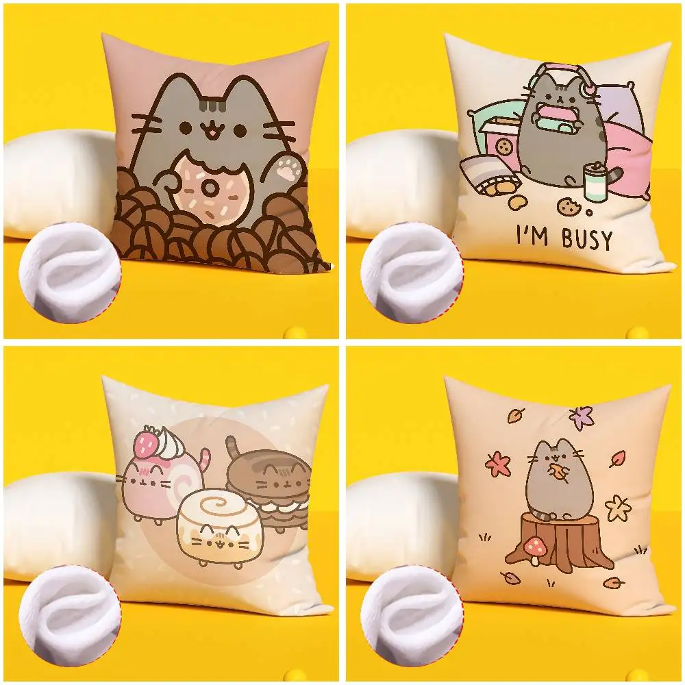 

Cute P-pusheen-S Pillow Case Pillow Cover Decorative Pillowcases Cushions Pillowcase Ornamental Pillows For Living Room Sofa Cus