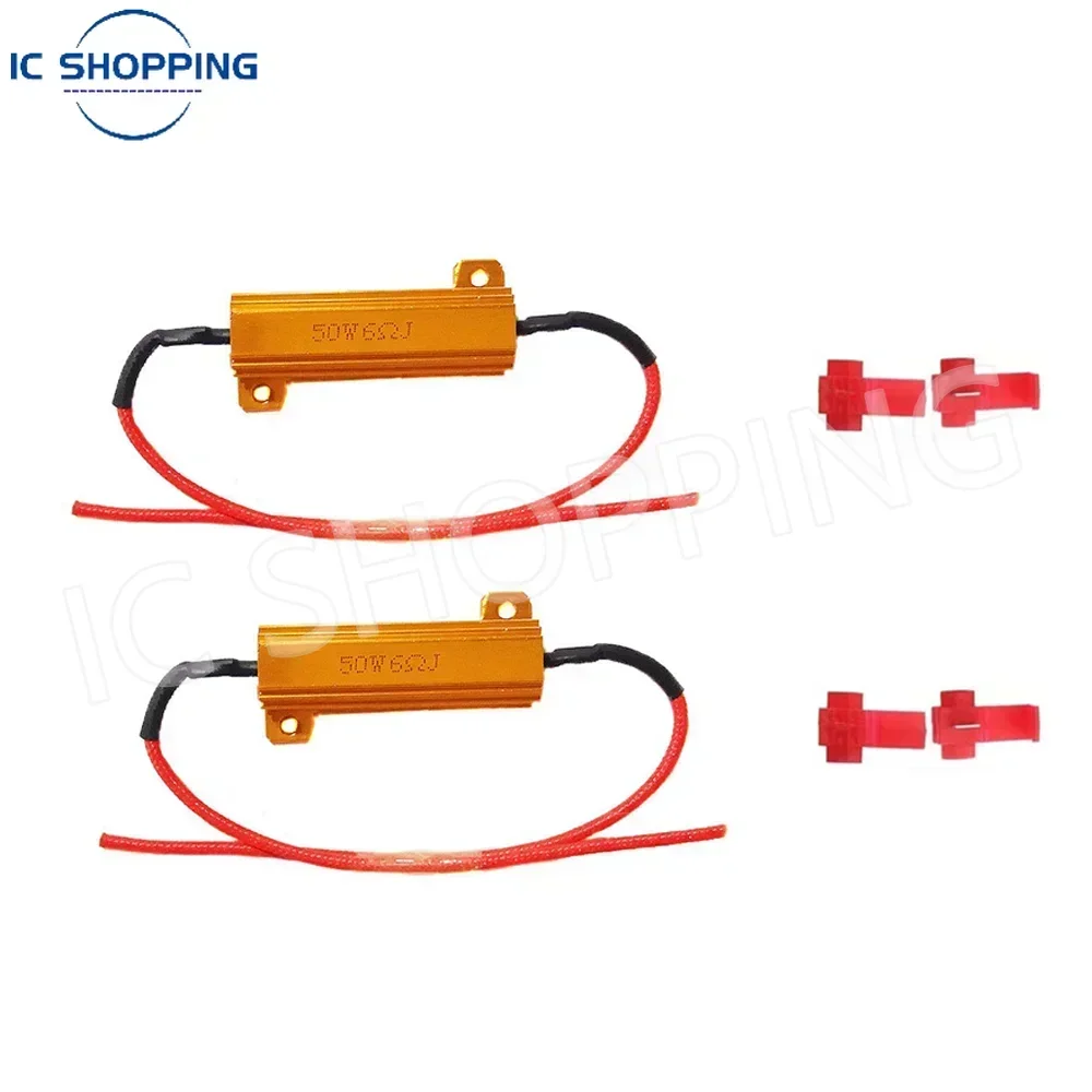 Automotive LED Tail Light Resistor 50W Power Resistor 12V 6R 8R 10R Steering Decoder Resistor for Car Turn Signal Lamp