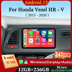 Android 15 Carplay Auto For Honda Vezel HR - V HRV HR V XRV 2015-2020 Car Radio Multimedia Video Player Navigation GPS 4G WIFI