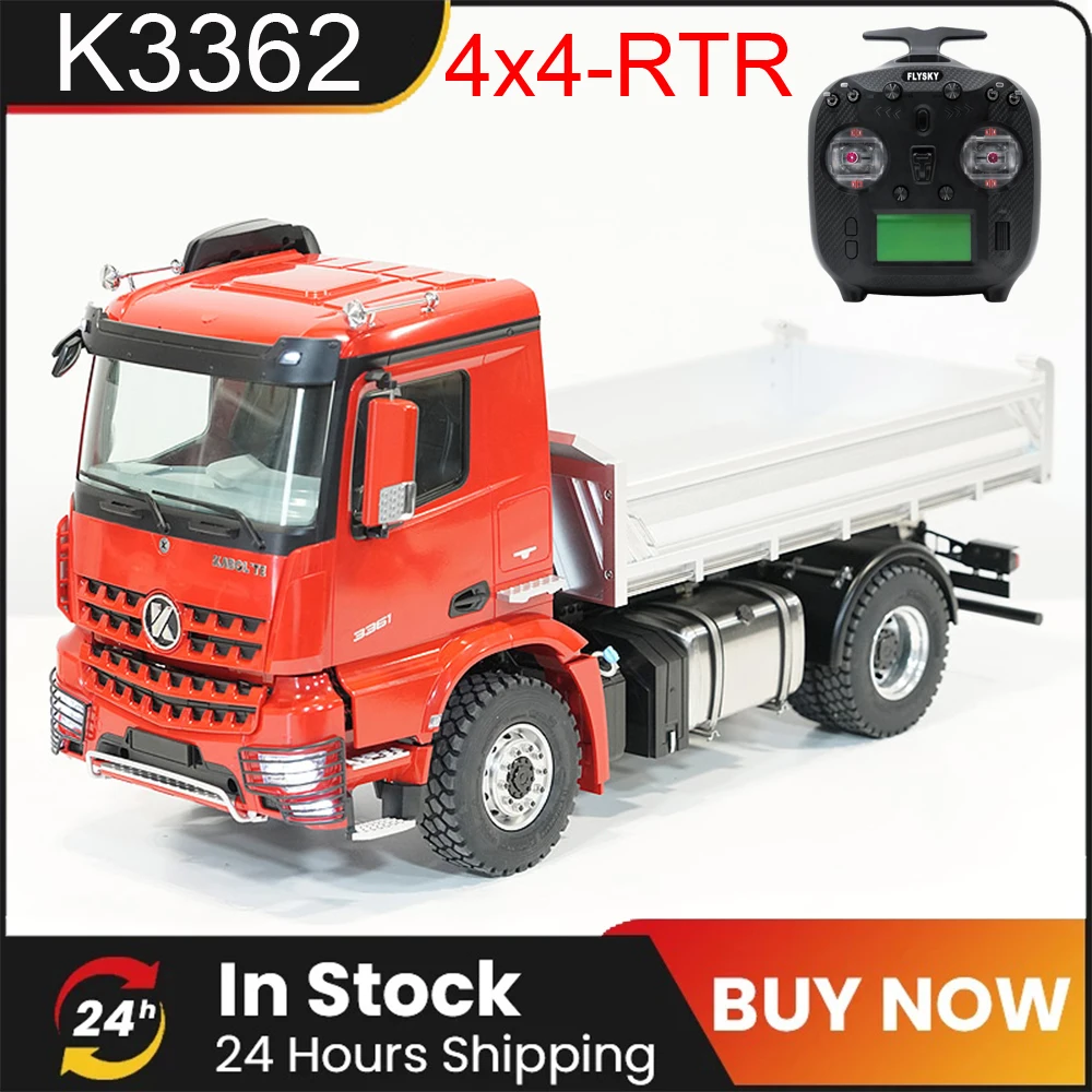 

KABOLITE K3362 1/14 RC 4X4 Hydraulic Dump Truck RTR Version Metal Chassis with Light Sound Gearbox RC Car Model Toy