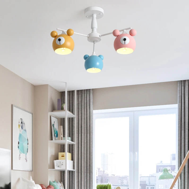 Modern Mickey Chandelier LED Kids Room Ceiling Chandelier For Children Room Bedroom  Decor Creative Cartoon Hanging Light