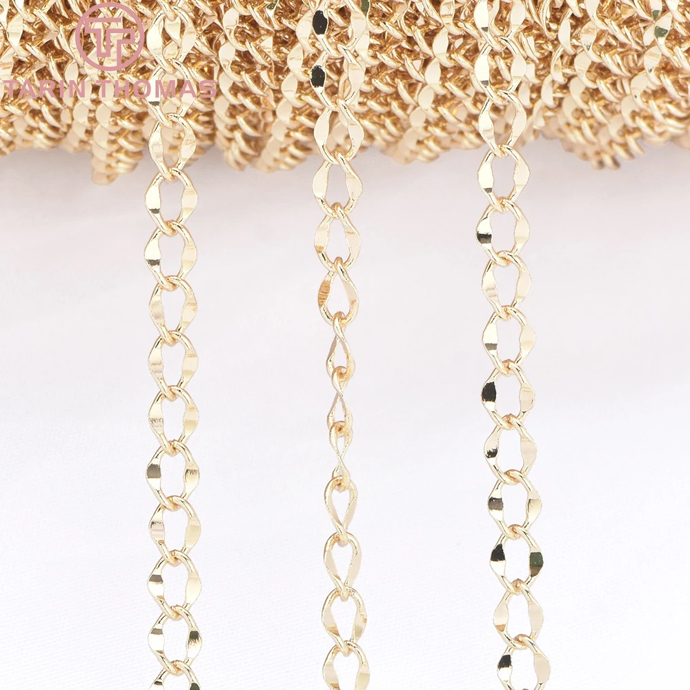 (9852) 24K Gold Color Brass O Shape Double Ring Necklace Chains Bracelet Chains High Quality DIY Jewelry Making Accessories image 3