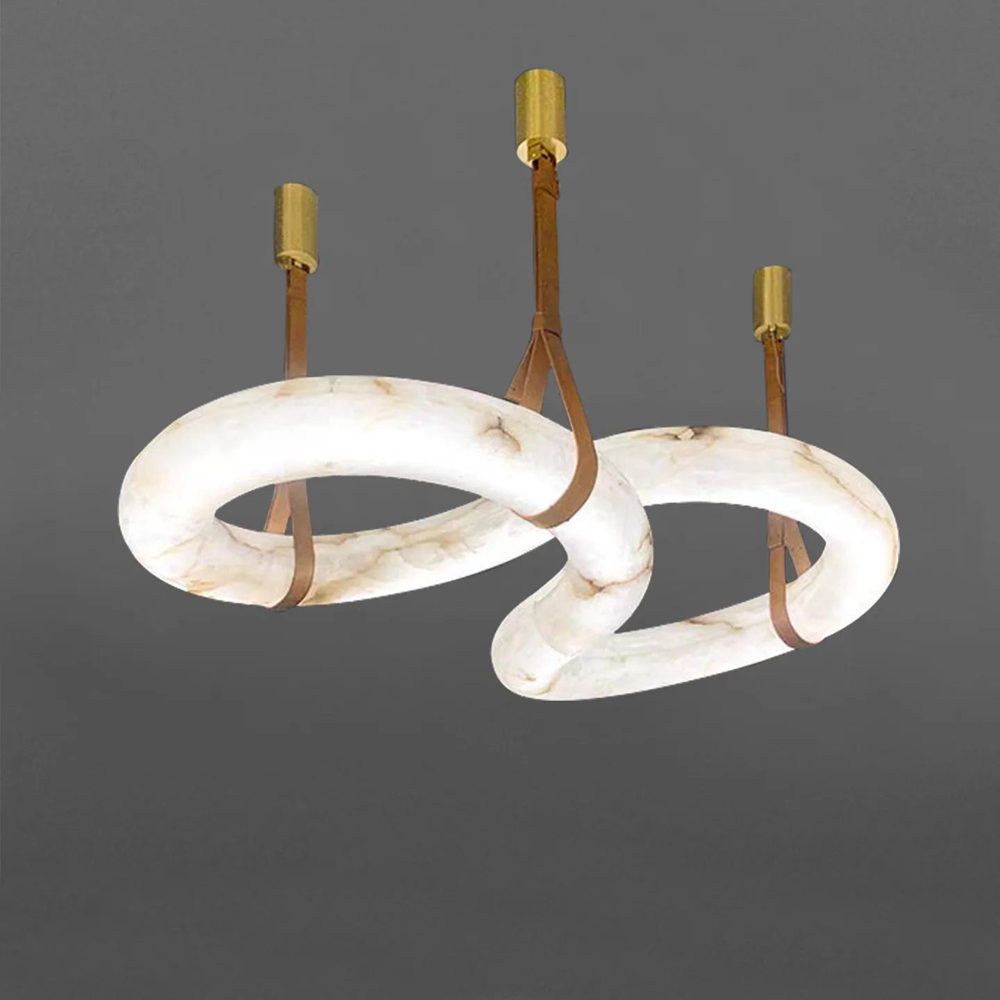 Modern Design Art Villa Living Room Alabaster Pendant Lamp Natural Marble Dining Room Rectangular Led Pendant Light