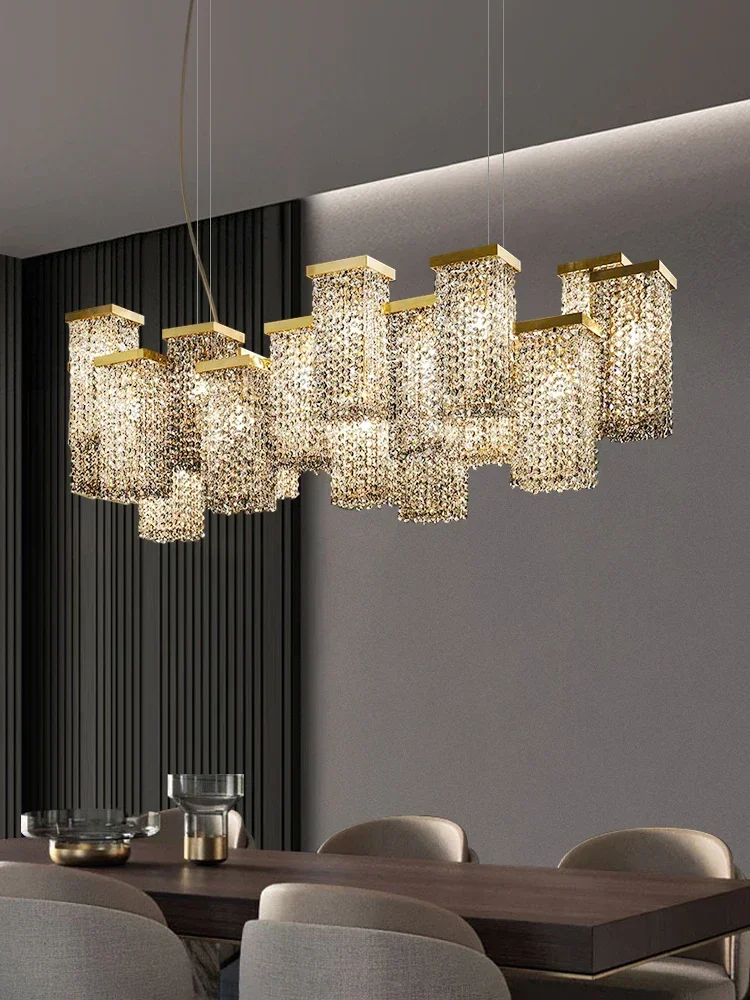 

Modern Luxury Gloss K9 Crystal Chandelier Nordic Art Living Room Hotel Restaurant Luxury Pendant Villa Island Lighting Fixtures