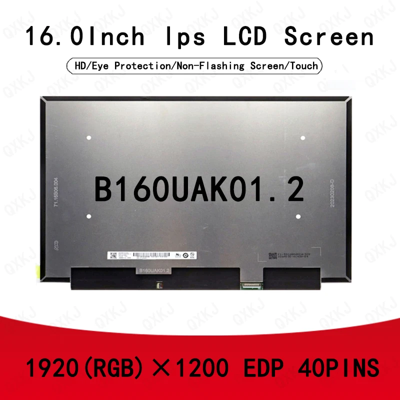 

40pin B160UAK01.2 16.0 inch 1920*1200 Wholesale New LCD Panel Laptop Monitor Replacement LCD Screen