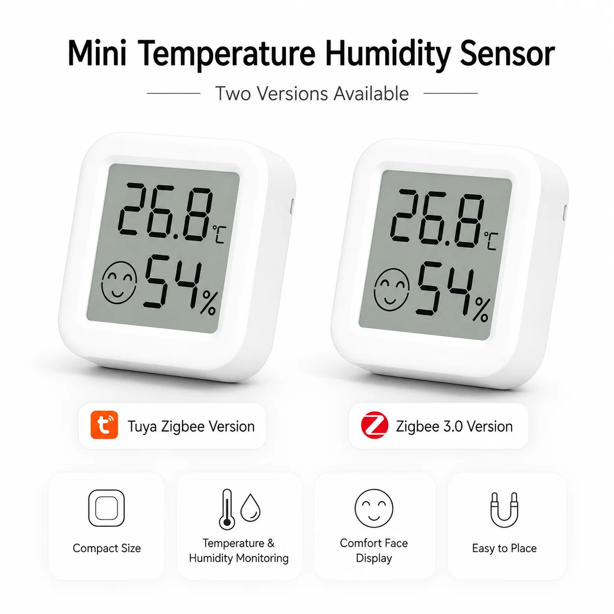 Digital Hygrometer Probe - Zigbee Mini Thermometer Hygrometer Temperature Humidity