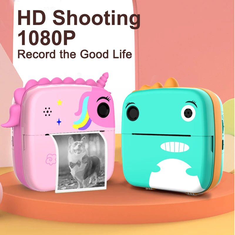 Kids Camera Instant Print Boys Girls Gift Children Digital Video Camera Photo Thremal Printing 32G TF Card Enducational Toys.