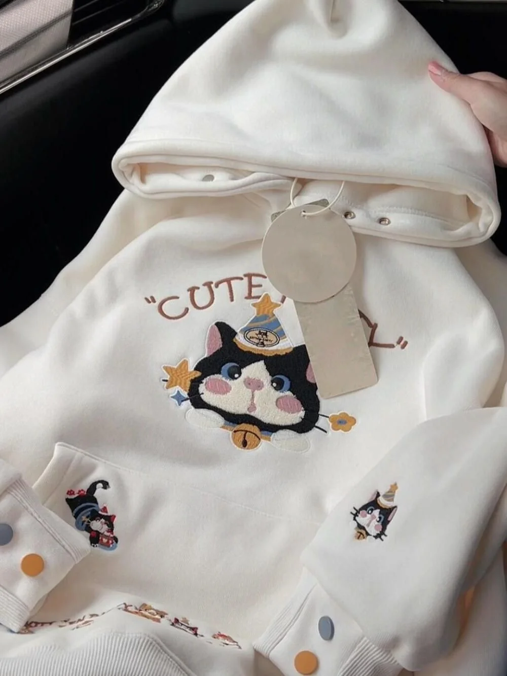 

Корейская удлиненная толстовка с капюшоном, свободного кроя, с мультяшным принтом, для весны и осени, молодежная, модная, удобная.