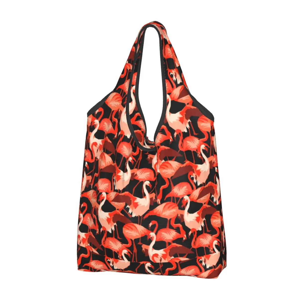 Recycling Tropical Flamingo Pattern Shopping Bag Women Tote Bag Portable Groceries Shopper Bags