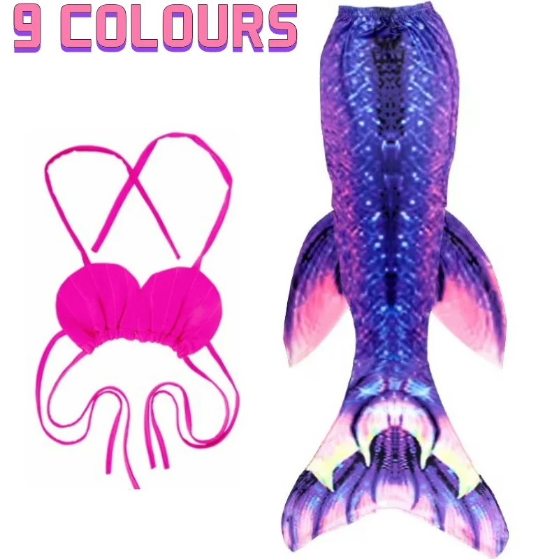 

Girl Mermaid Tail Swimsuit Bathing Suit Bottoms Kids Cosplay Mermaid Princess Cosutme Accessories Fit 3-13 year old Girl