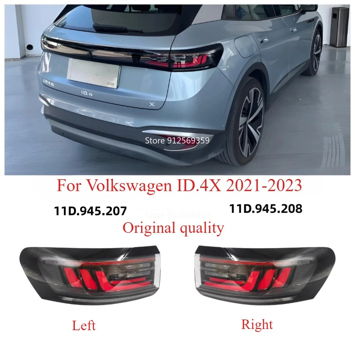 

Rear Bumper Tail Light Tail Lamp For VW Volkswagen ID4 2021-2023 Taillight Taillamp Brake Light Turn Light Stop Lamp