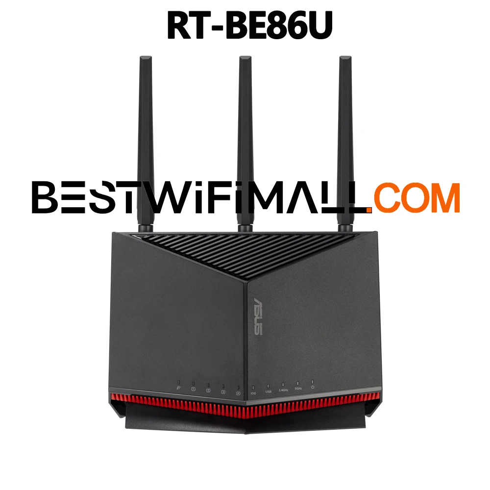 ASUS RT-BE86U BE6800 WiFi 7 802.11BE AiMesh Gaming Router Dual-Band 7-Stream 10G WAN/LAN Port, 2,750 Sq. Ft.