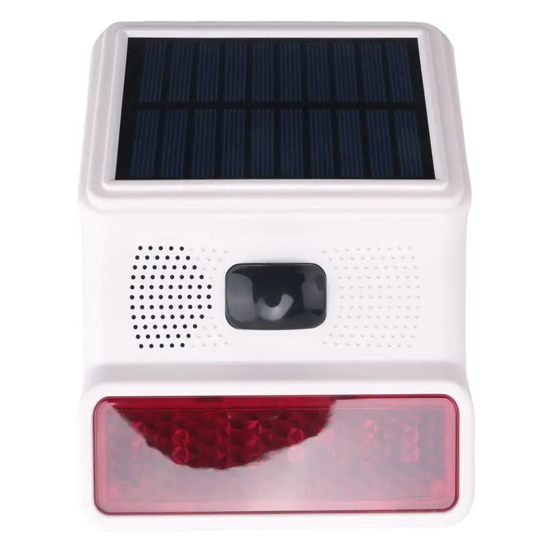 FULL-Wireless Solar Strobe Alarm Light Sound Flash Outdoor Alarm Siren For 433Mhz Wifi GSM Alarm System For Home,Farm