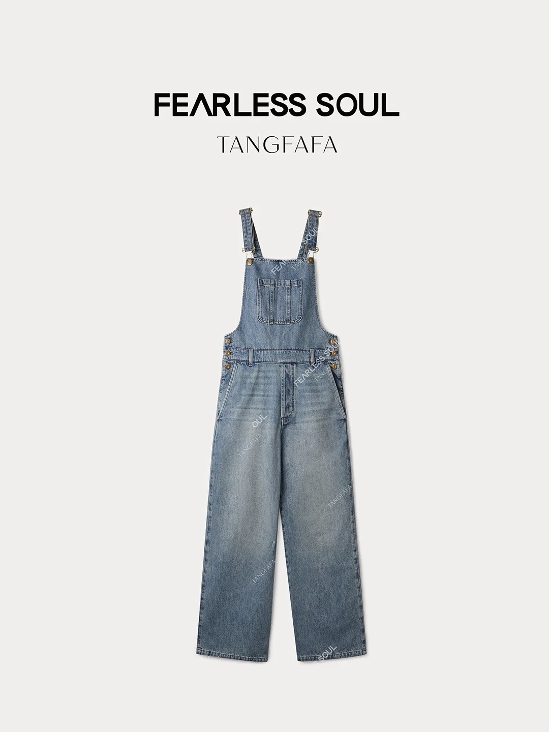 

Tfa High Waist Denim Overalls 00% Cotton Waed Versatile Layering Blue Jeans High Waist Long Pants for Women