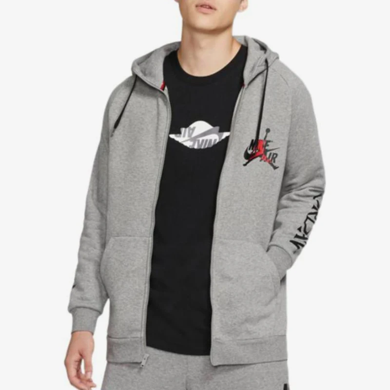 Nike genuine JORDAN new men's gray fleece warm jacket jacket DH9507-091