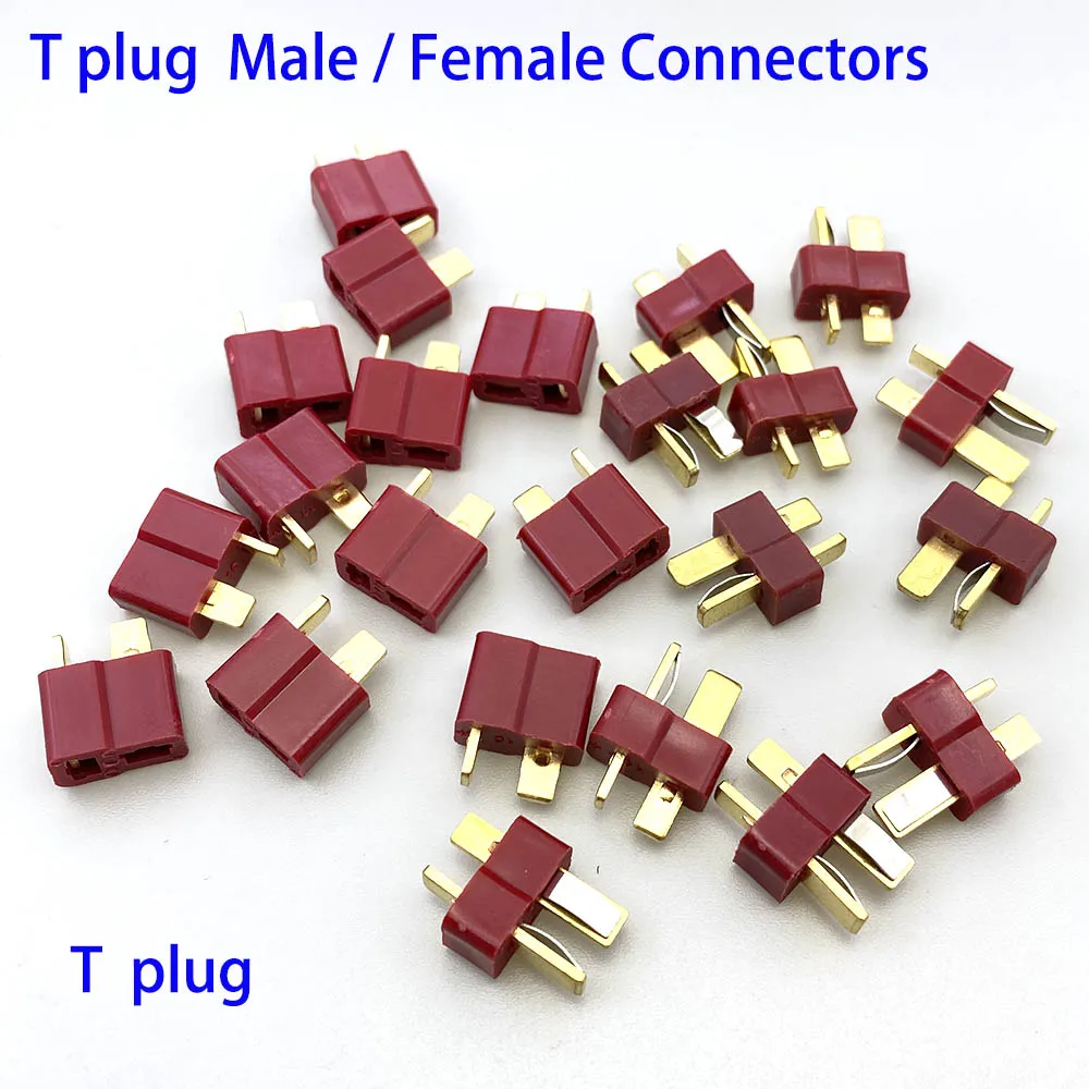 10/20/50 pcs Aviation T-plugs high current male and female connectors with Deans style T-plug for LiPo RC ESC batteries