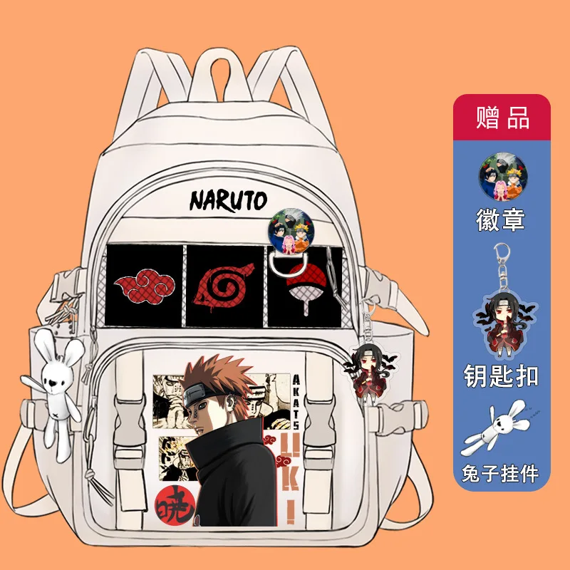 

Новый школьный портфель Naruto с мультипликационным рисунком, вместительный Повседневный Легкий милый устойчивый к пятнам рюкзак на плечо