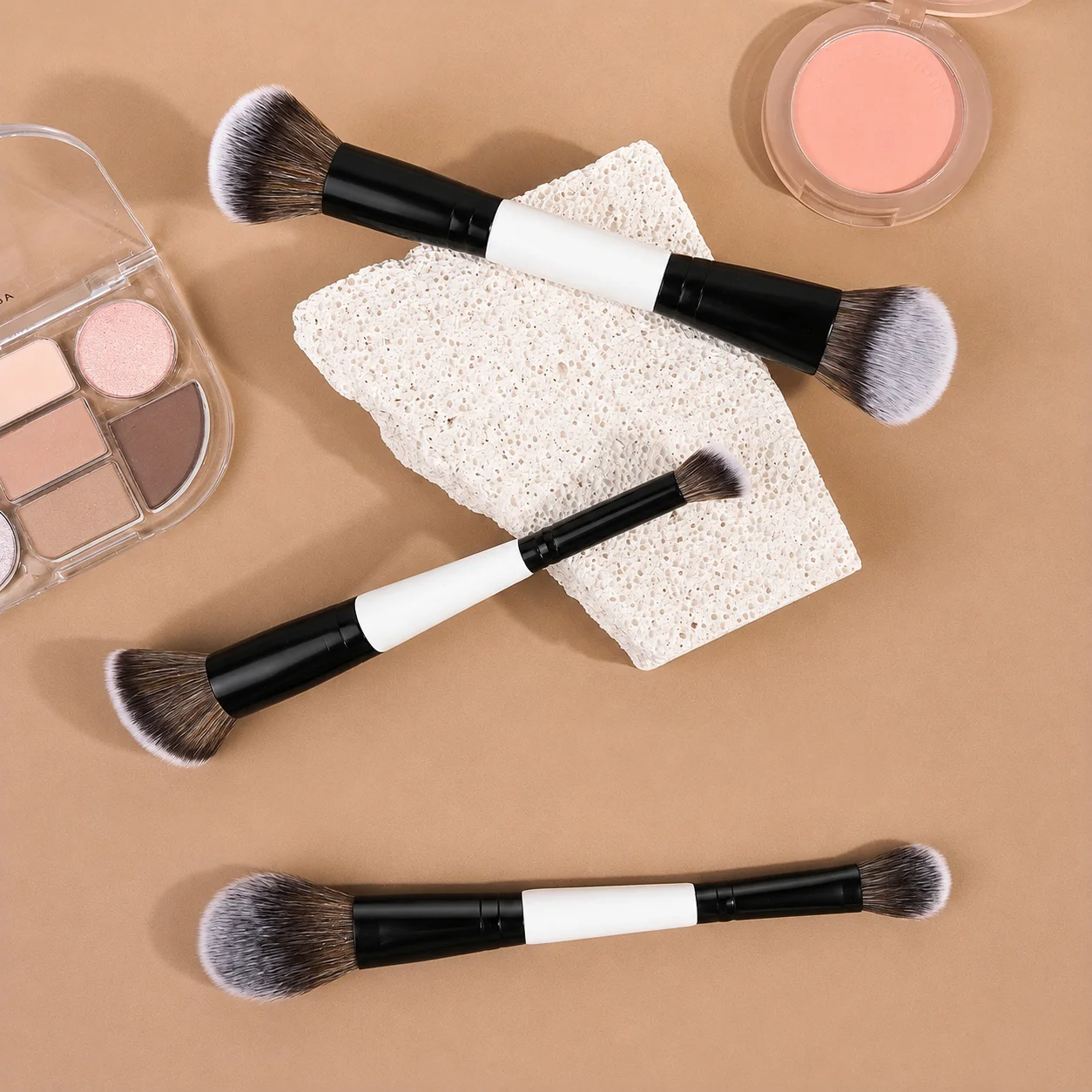 3-teiliges Gesichts-Make-up-Pinsel-Set, Foundation-Pinsel, Rouge-Pinsel, Concealer-Pinsel, weiche Borsten, täglicher Gebrauch, Geschenk für Frauen, Kabuki Make – Detail 2