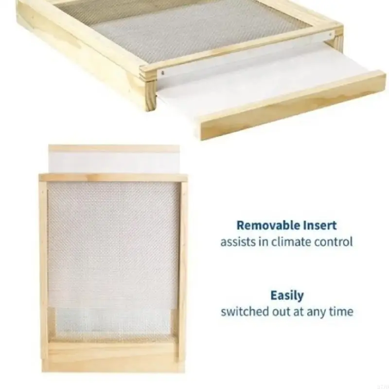 Screened Bottom Board Resistant Base Wooden Bees Hives Stand for Garden Farm 37JD