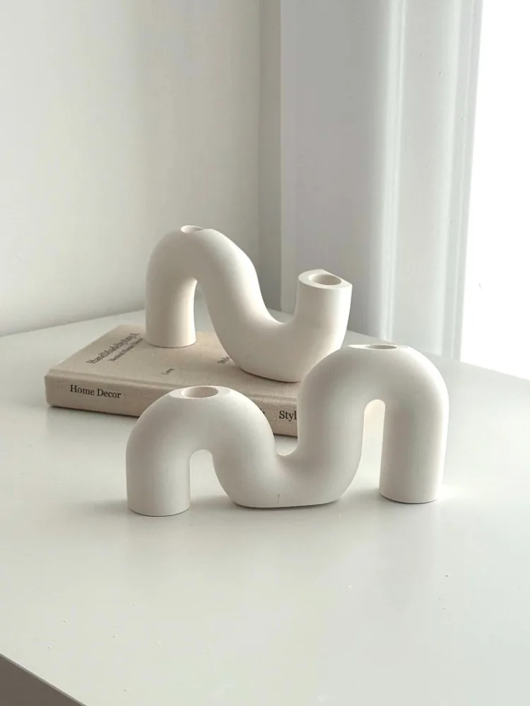 

Винтажный подсвечник ручной работы из камня, декор для стола, эстетичный нейтральный декор для дома, подарок, настольное украшение