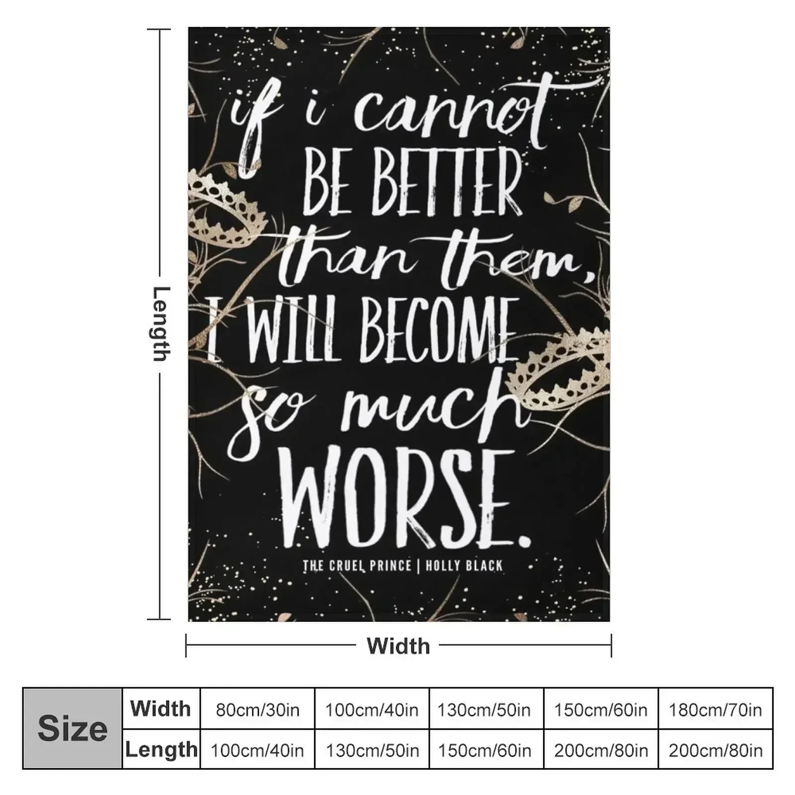 Cruel Prince If I Cannot Be Better Than Them Book Quote Throw Blanket christmas decoration Soft Decorative Sofa Tourist Blankets