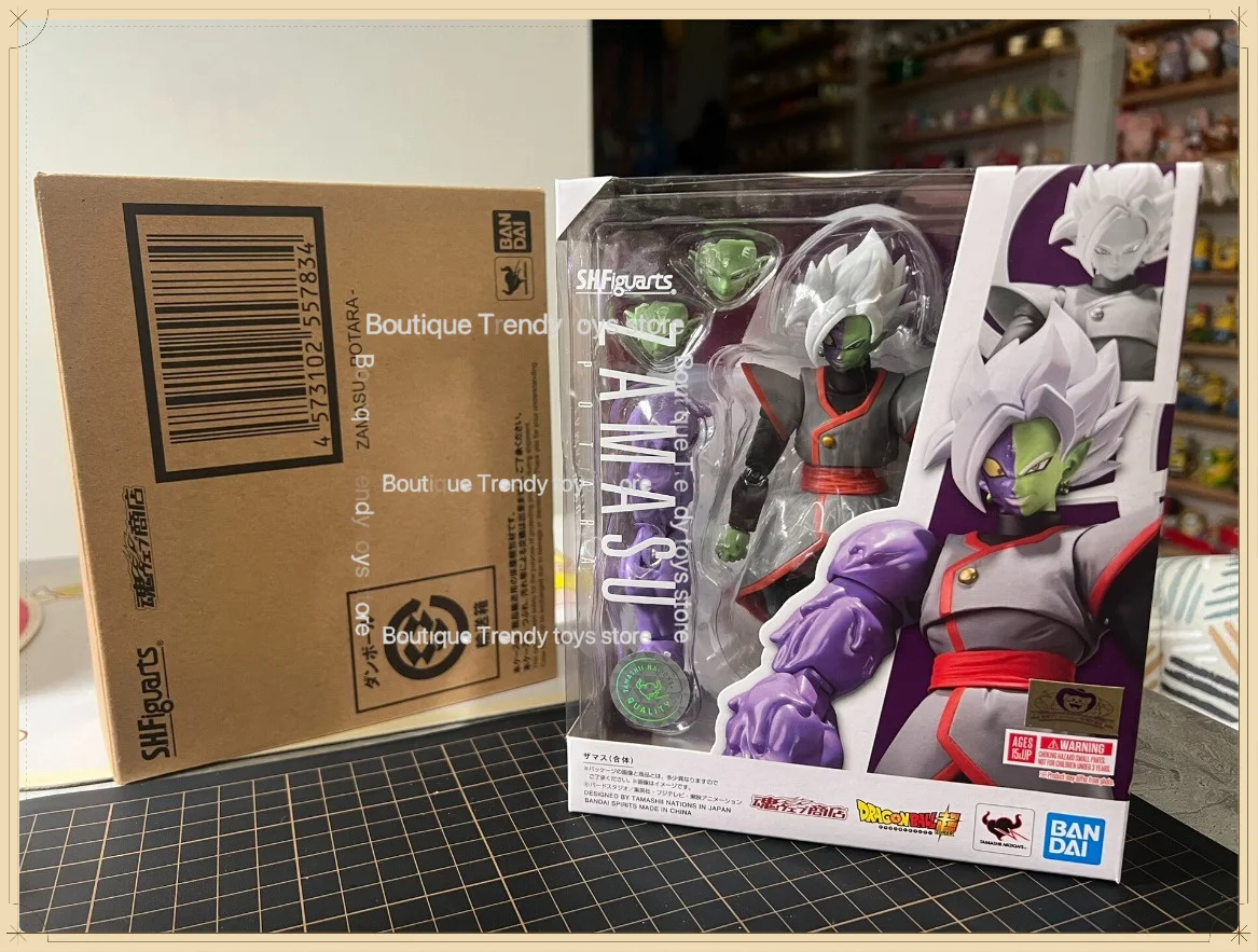 Оригинальная коллекционная фигурка Bandai Dragon Ball: S.H.Figuarts SHF Tamashii Nations Super Zamasu Potara, аниме-фигурка, модель, игрушка, украшение