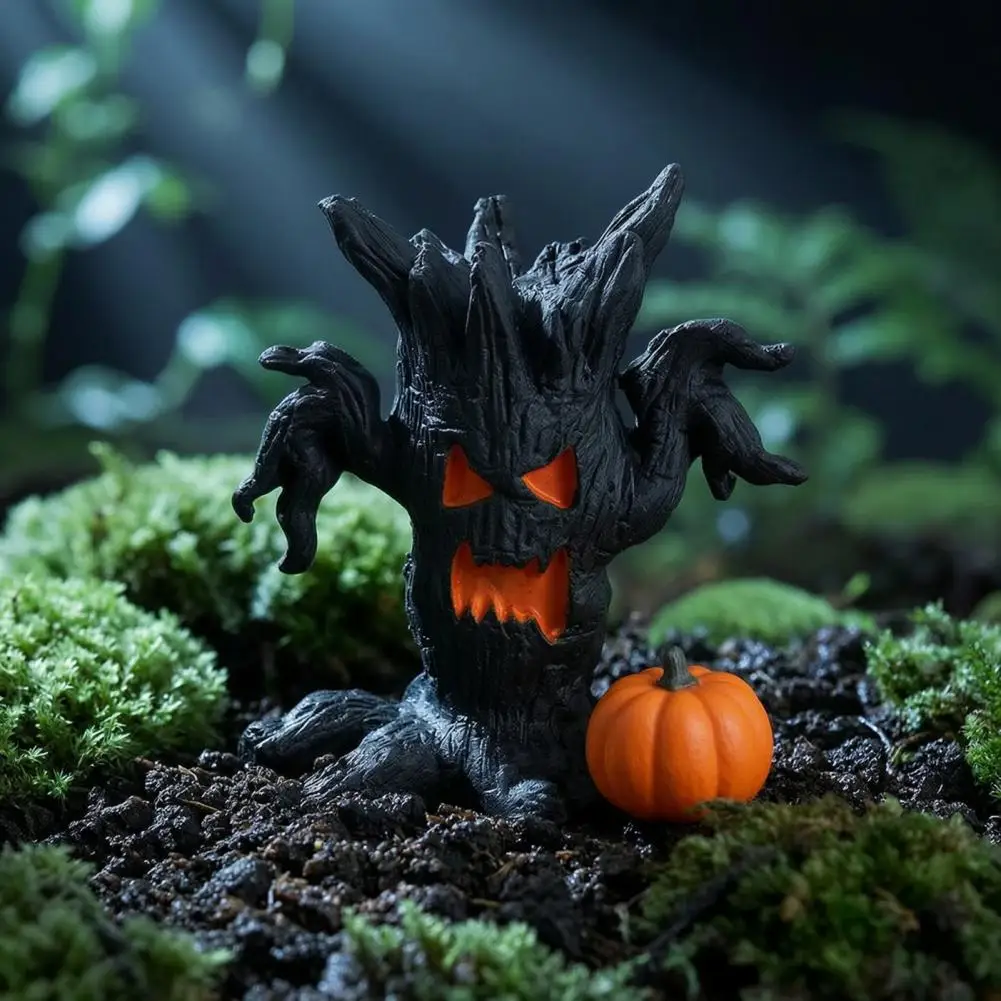 Halloween Tree Demon Ornament Halloween Miniature Tree Demon Ornaments Resin Micro Landscape Figures for Desktop for Handicraft