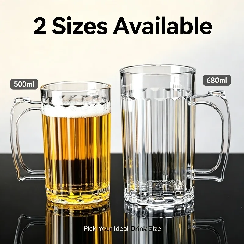 1PC Clear PC Acrylic Pineapple Beer Mug Shatter‑Resistant High‑Temperature Resistant Plastic Drink Cup for Home Bar Party