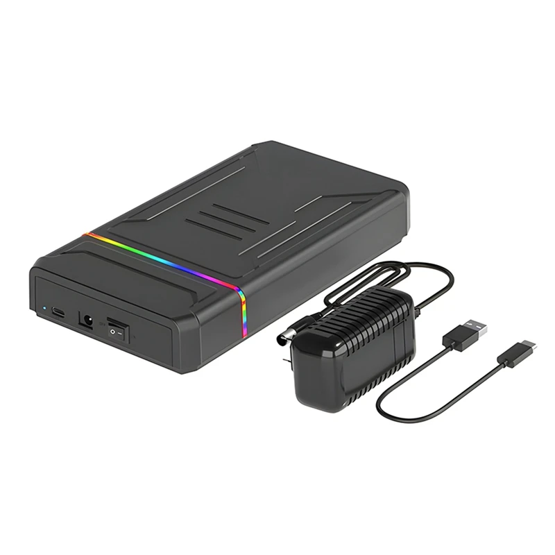 Hard Disk Enclosure SATA To Type C Hard Drive Box With Led External HDD For 2.5 3.5 Inch Hard Disk Up To 6Gbps