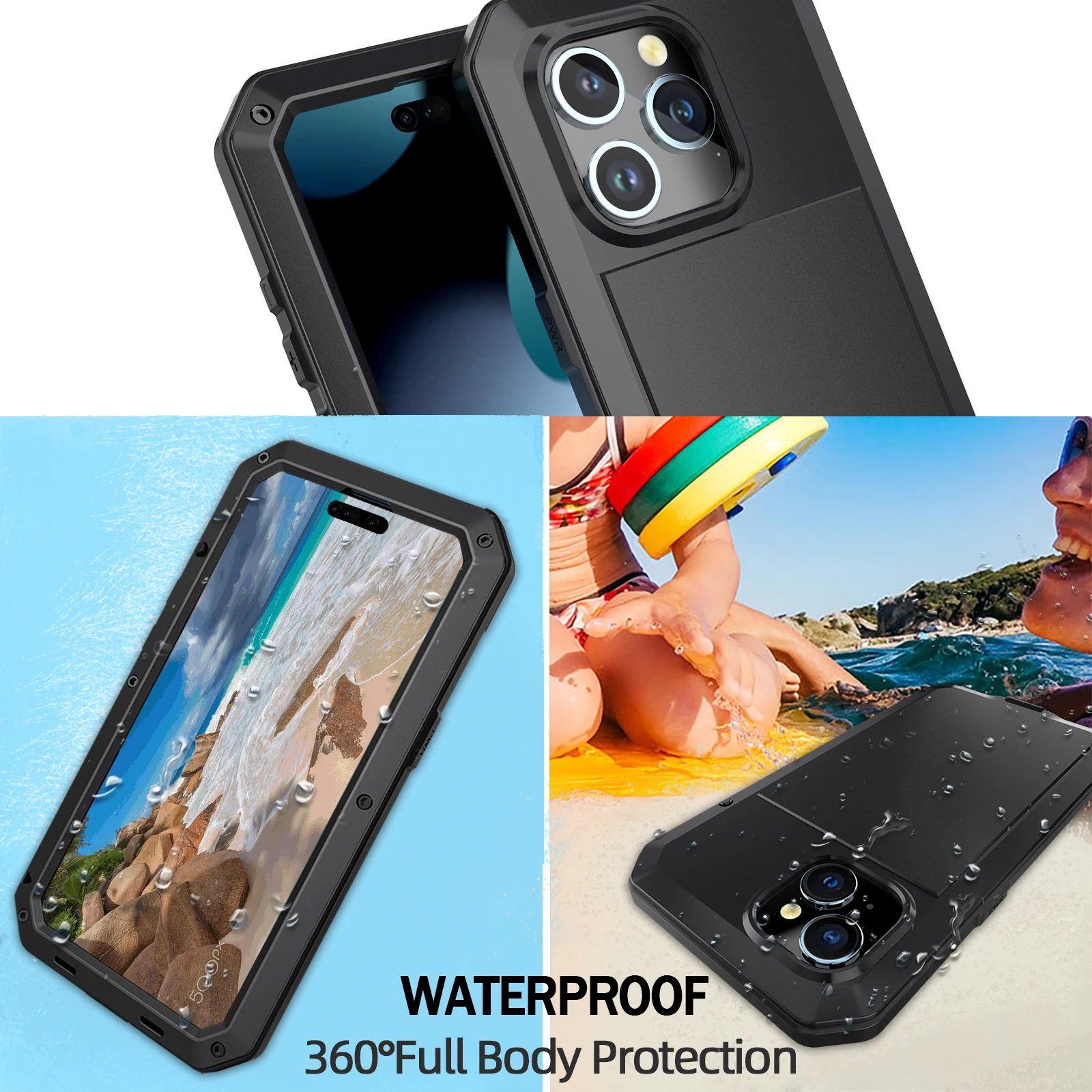 Neue Metall-Schutzhülle mit Rutschfester, Stoßfester 360-Grad-Vollschutz-Funktion für iPhone 16, 15, Xs Max, 11, 12, 13, 14 Serie – Detail 15