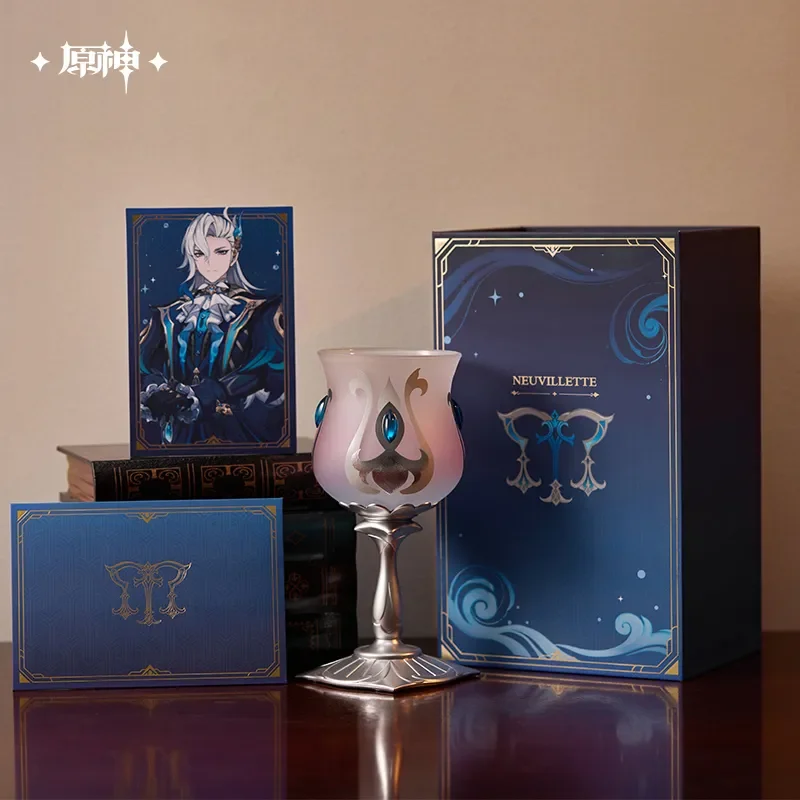 Official Original Genshin Impact Neuvillette ヌヴィレット 느비예트 Cosplay Goblet Cup Glass Tableware Figure Accessories Prop Gifts