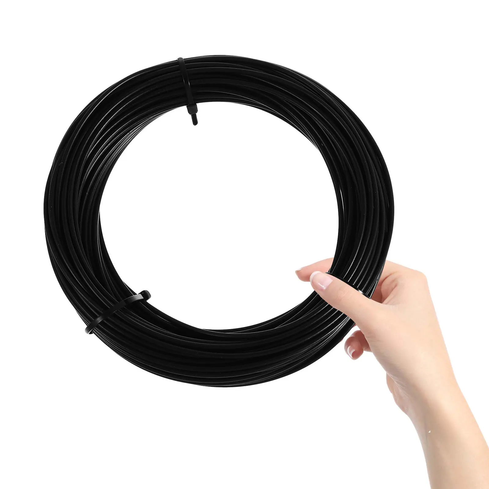 Plastic Coated Stainless Steel Wire Rope 1 Roll Black Heavy Duty Cable for DIY Hanging Garden Security Indoor Outdoor Use