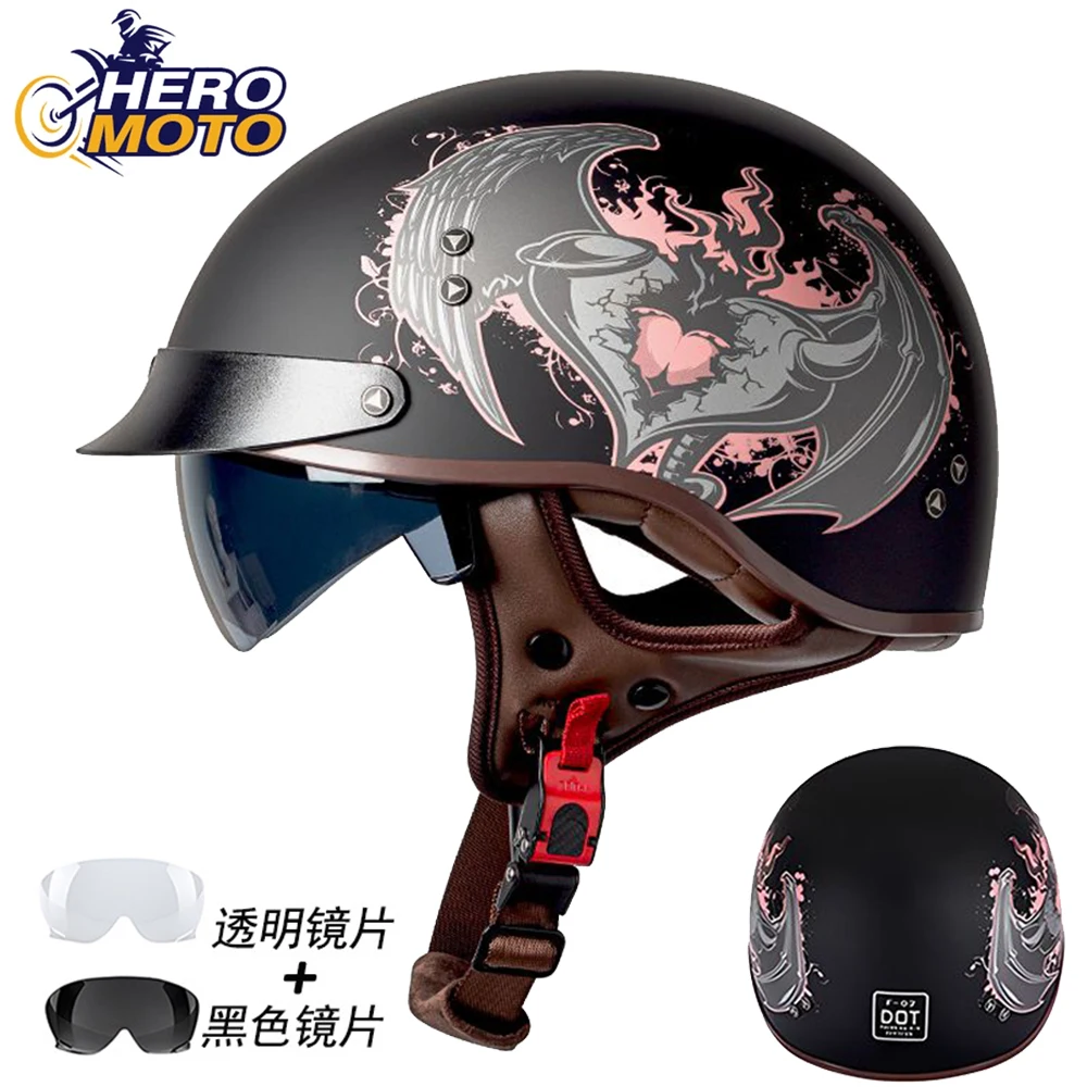 

Retro Motorcycle Helmet Open Face Helmets DOT Half Helmet Biker Moto Helmet Wear-Resistant Motorbike Helmet Motorcycle Equipment