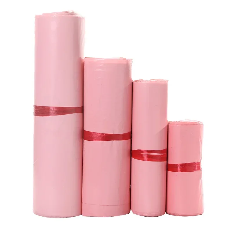 100Pcs Pink Translucent Courier Packing Bags Thicken Storage Bag Waterproof Bages PE Material Envelope Mailer Postal Mailing