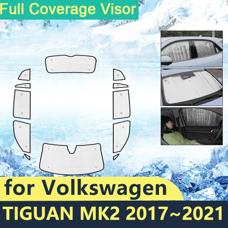 

Full Covers Sunshades For Volkswagen VW Tiguan MK2 2017 2018 2019 2020 2021 Car Windshields Accessories Protection Front Rear