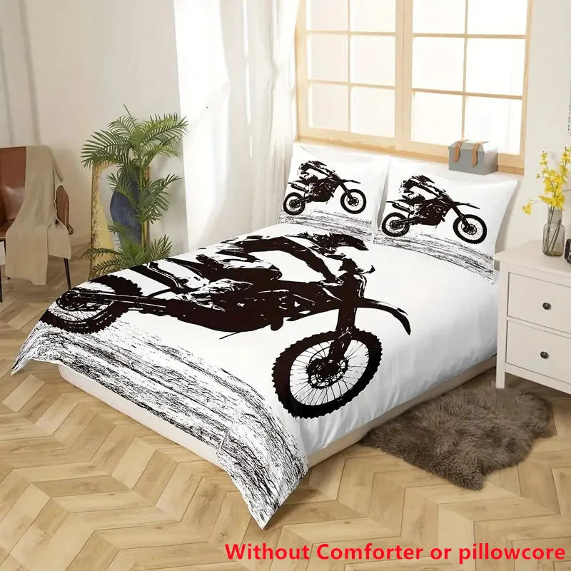 

3D Print Motocross Bedding Set For Boys Adults Men Off-road Race Motorcycle Duvet Cover Bed Cover Home Polyester Quilt Cover