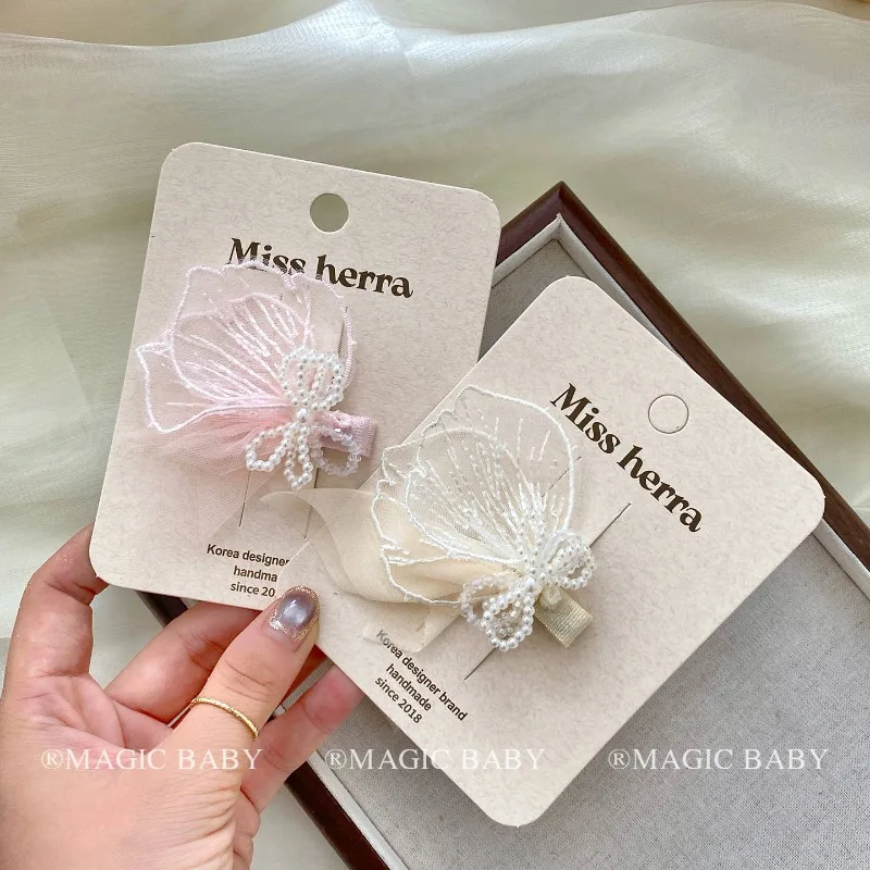 

Fair Floral White Mesh Flower Hair Clip for Kids Elegant Princess Side Clip for Girls Birthday Party Performance Hair Barrettes