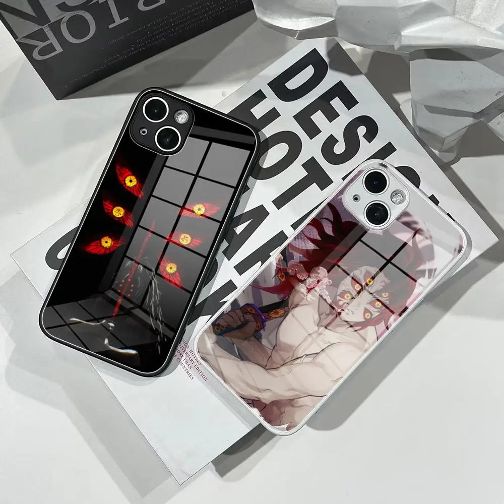 

Demon Slayer Kokushibo Phone Case Tempered Glass For IPhone 17 16 15 Pro Max 14 13 12 Mini Plus Samsung S25 24 Ultra phone case