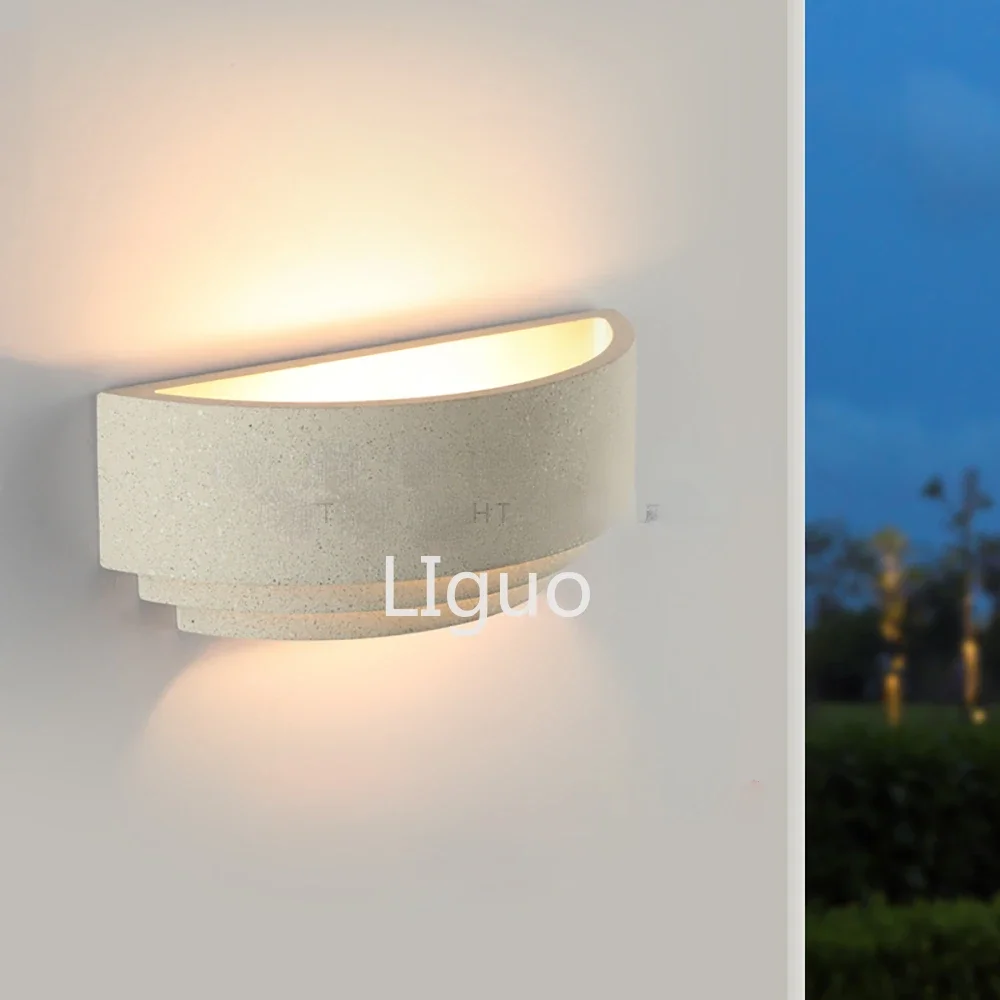 Imagem -02 - Impermeável Led Lâmpada de Parede Moderna Lâmpada de Cimento Villa Terraço Jardim Iluminação Pública Fundo da Lua Redonda Lâmpadas da Varanda 110v 220v Ip65