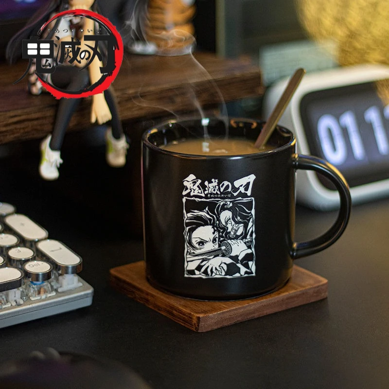

Demon Slayer Anime Peripheral New Ceramic Cup Carving Craft Kamado Nezuko Coffee Cup Water Cup Mug Two Dimensions Festival Gift